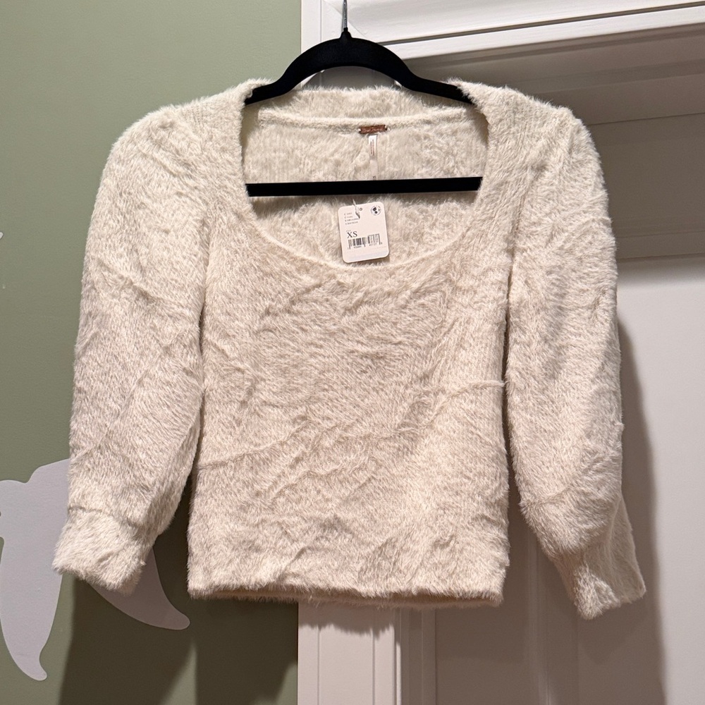 Free People Soft Cream Scoop Neck Sweater